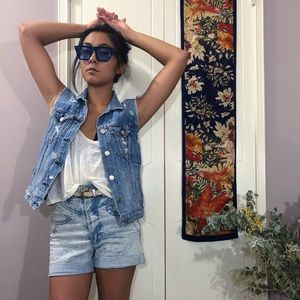 rag + bone destroyed denim vest